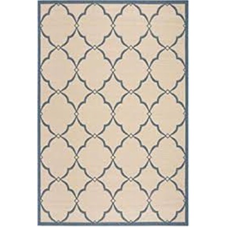 Safavieh 8 ft. 6 in. x 12 ft. Beach House Contemporary Rectangle Indoor & Outdoor Area Rugs Cream & Blue BHS125N-9